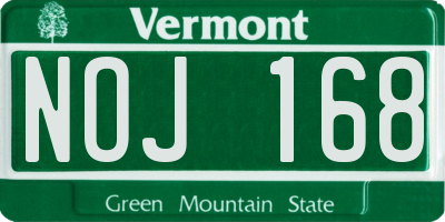 VT license plate NOJ168