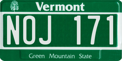 VT license plate NOJ171
