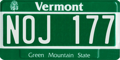 VT license plate NOJ177