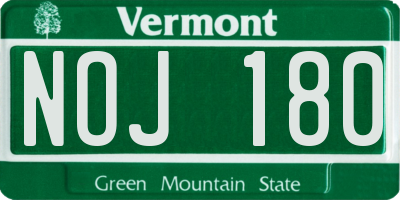 VT license plate NOJ180
