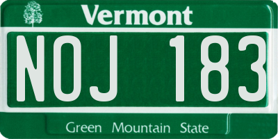 VT license plate NOJ183