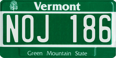 VT license plate NOJ186
