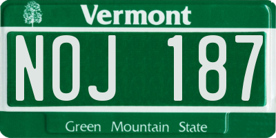 VT license plate NOJ187