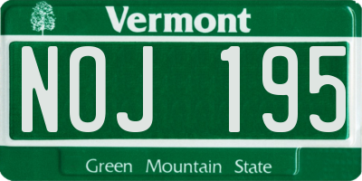 VT license plate NOJ195
