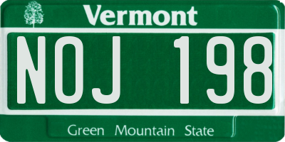 VT license plate NOJ198