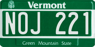 VT license plate NOJ221