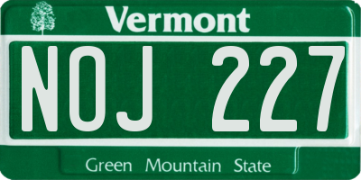 VT license plate NOJ227