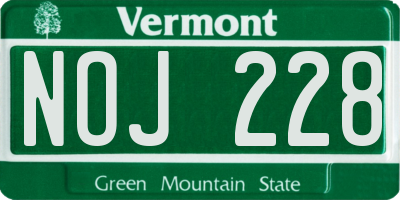 VT license plate NOJ228