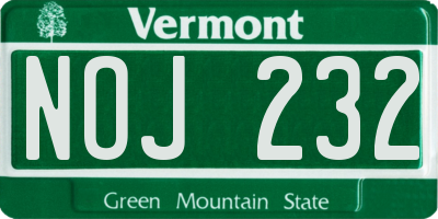 VT license plate NOJ232
