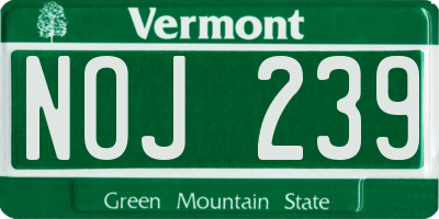 VT license plate NOJ239