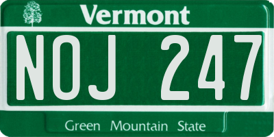 VT license plate NOJ247