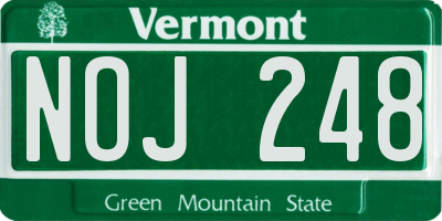 VT license plate NOJ248