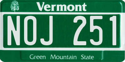 VT license plate NOJ251