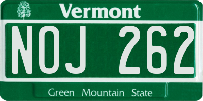 VT license plate NOJ262