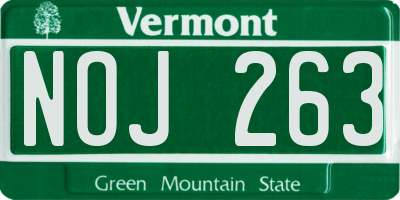 VT license plate NOJ263