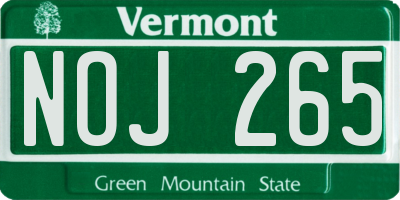 VT license plate NOJ265