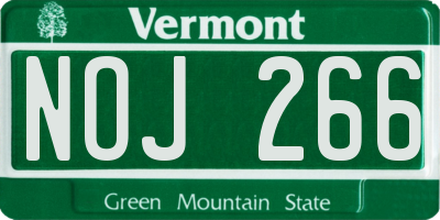 VT license plate NOJ266