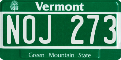 VT license plate NOJ273