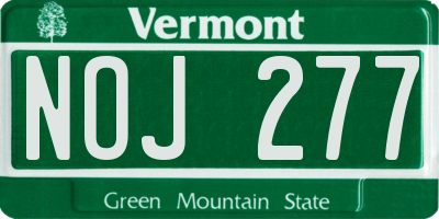 VT license plate NOJ277