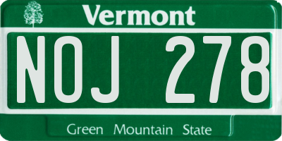VT license plate NOJ278