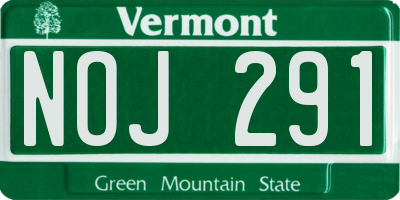 VT license plate NOJ291