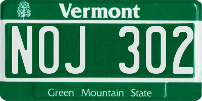 VT license plate NOJ302