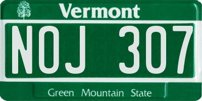 VT license plate NOJ307