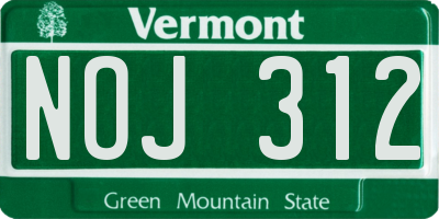 VT license plate NOJ312