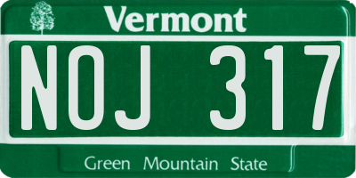 VT license plate NOJ317