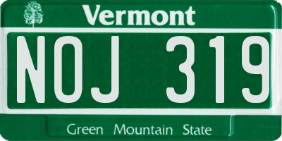 VT license plate NOJ319