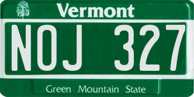 VT license plate NOJ327
