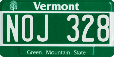 VT license plate NOJ328