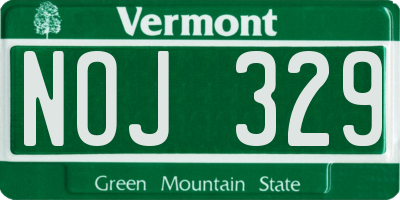 VT license plate NOJ329