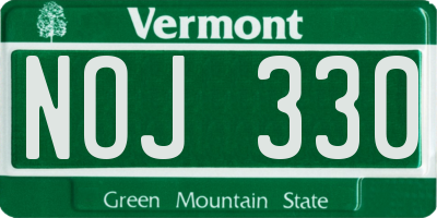 VT license plate NOJ330