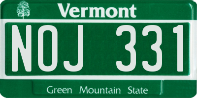 VT license plate NOJ331