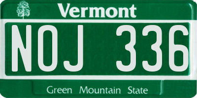 VT license plate NOJ336