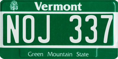 VT license plate NOJ337