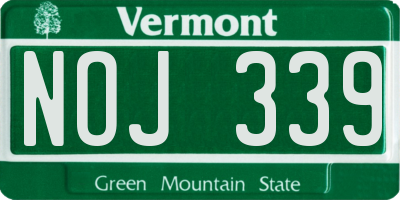 VT license plate NOJ339