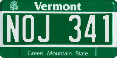 VT license plate NOJ341