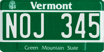 VT license plate NOJ345