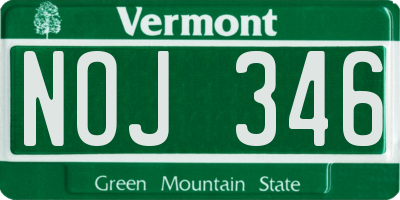 VT license plate NOJ346