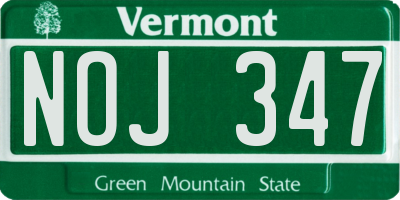 VT license plate NOJ347