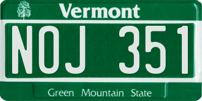 VT license plate NOJ351