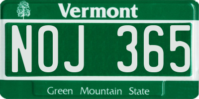 VT license plate NOJ365