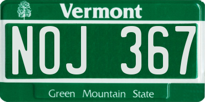 VT license plate NOJ367
