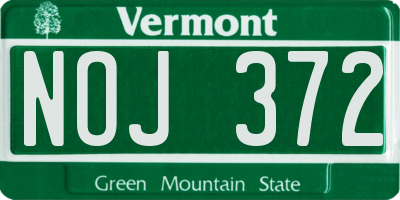 VT license plate NOJ372