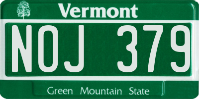 VT license plate NOJ379