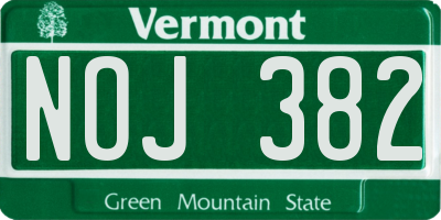 VT license plate NOJ382