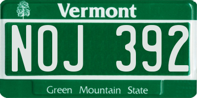 VT license plate NOJ392