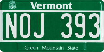 VT license plate NOJ393
